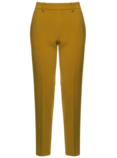 Shop Alberto Biani Woman Mustard Colored Triacetate Trousers In Yellow