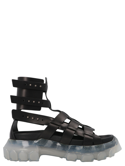 Shop Rick Owens Hiking Tractor Shoes In Black
