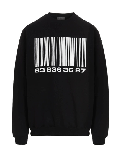 Shop Vtmnts Big Barcode Sweatshirt In Black