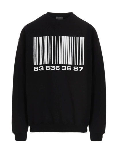 Vtmnts Bar-code Print Sweatshirt In Black