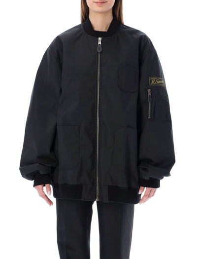 Shop Raf Simons Echodomer School Uniform Bomber Jacket In Black