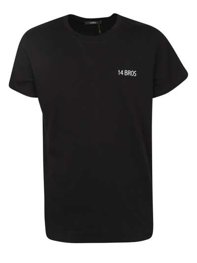 Shop 14 Bros Logo-print T-shirt In Black