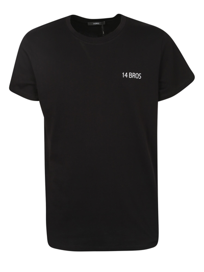 14 Bros Boo Logo Print T-shirt In Black