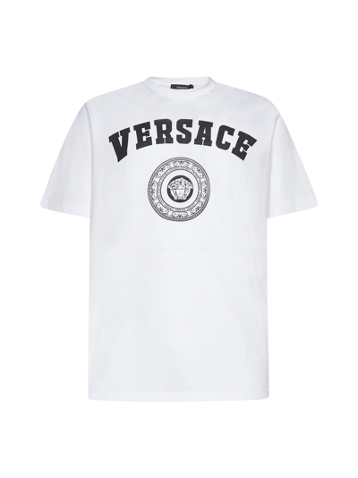 Shop Versace T-shirt In Bianco Ottico