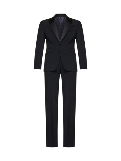 Shop Giorgio Armani Suit In Dark Navy