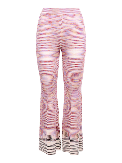 Shop Missoni Slim-shaped Ankle-length Trousers In Pink