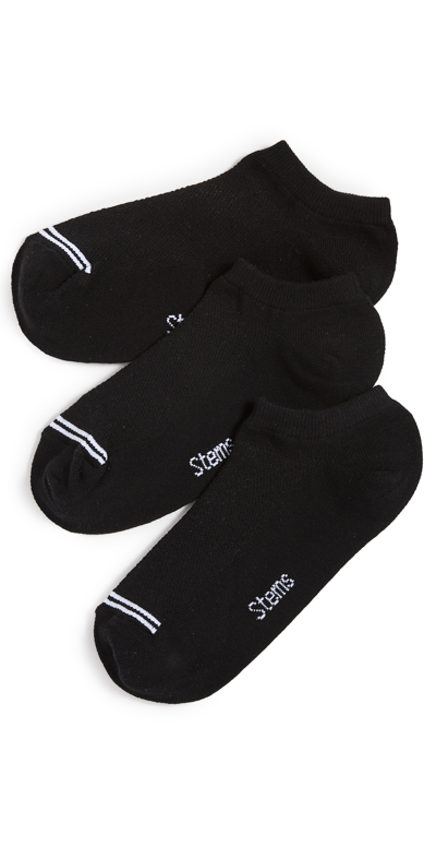 Shop Stems Three Pack Training No Show Socks In Black X 3