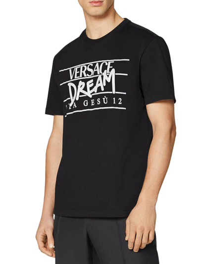 Shop Versace T-shirt With Dream Logo In Black