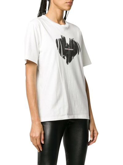 Shop Saint Laurent T-shirt With Print In White