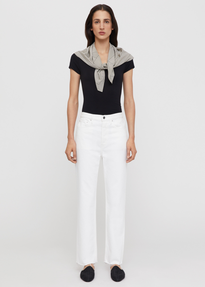 Shop Totême Classic Cut Denim Off-white