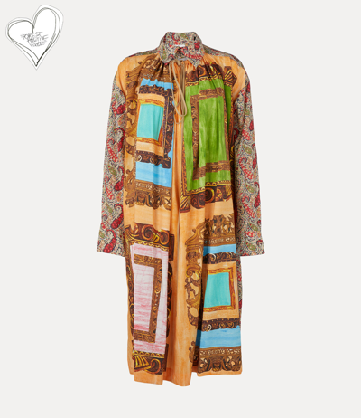 Shop Vivienne Westwood Square Front Dress In Multicoloured