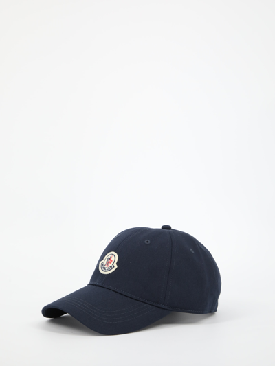 Moncler Logo-patch Detail Baseball Cap In Blue