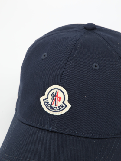 Moncler Logo-patch Detail Baseball Cap In Blue