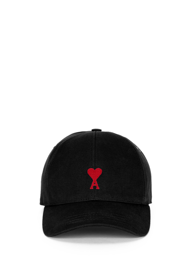 Ami Alexandre Mattiussi Ami Paris Black Baseball Cap With Logo