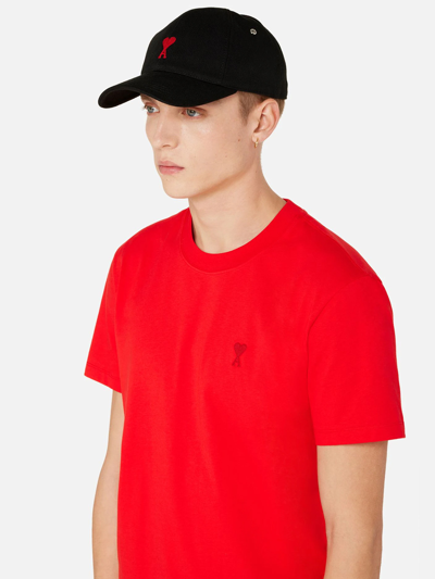 Ami Alexandre Mattiussi Ami Paris Black Baseball Cap With Logo