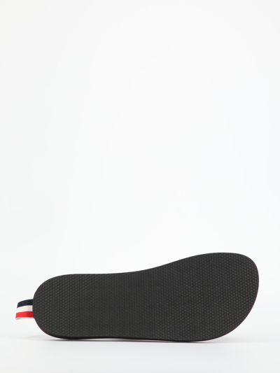 Thom Browne Black Rwb Stripe Flip Flops In Black