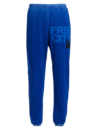 Shop Freecity Women's Let's Go Logo Standard-fit Sweatpants In Electric Blue Rabbit