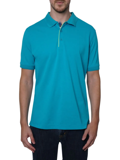 Shop Robert Graham Champion Knit Polo In Turquoise