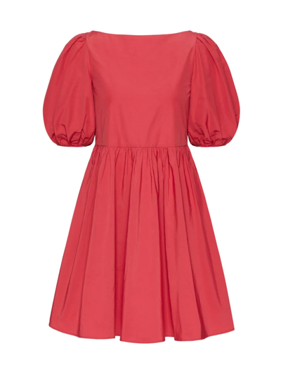 Shop Red Valentino Cut-out Cotton Poplin Mini Dress In Tamaris Pink