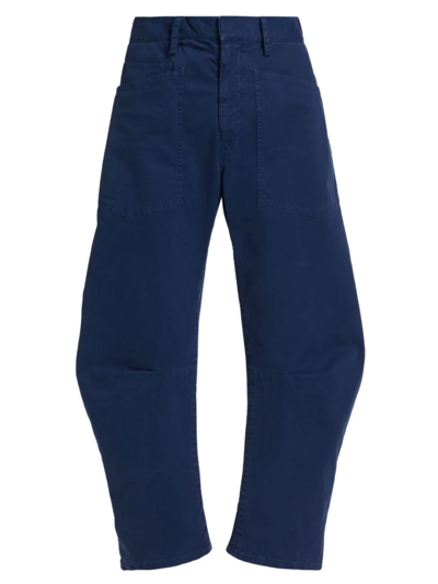 Shop Nili Lotan Shon Wide-leg Pants In Marine Blue