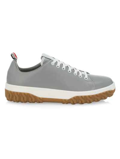 Shop Thom Browne Men's Court Cable Knit Sole Sneakers In Grey