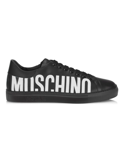 Shop Moschino Men's Low-top Logo Sneakers In Nero