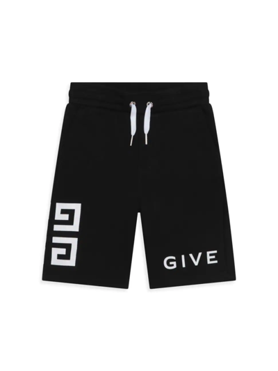 Shop Givenchy Little Boy's & Boy's Logo Bermuda Shorts In Black