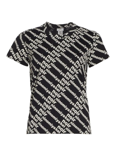 Shop Noir Kei Ninomiya Logo-print Cotton Jersey T-shirt In Black
