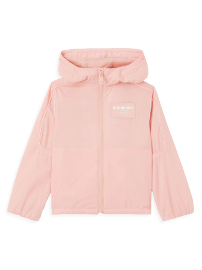 Shop Burberry Little Girl's & Girl's Zip-up Windbreaker Jacket In Light Clay Pink