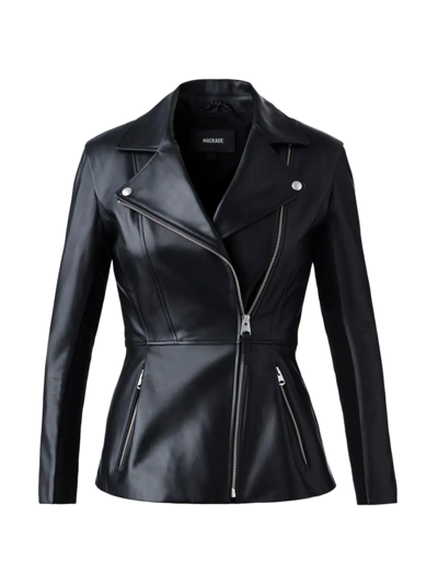 Shop Mackage Women's Day Leather Jacket In Black