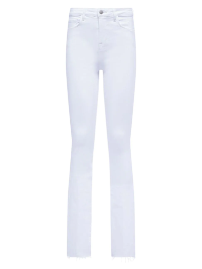 Shop L Agence Women's Ruth High-waisted Straight Jeans In Blanc