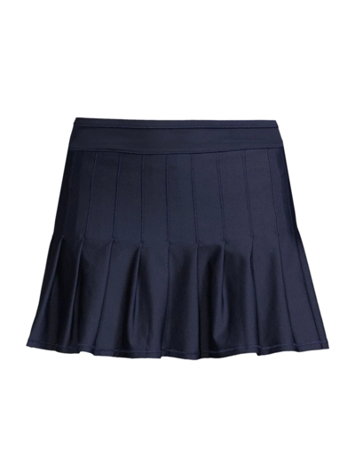Shop Lucky In Love Women's Pleated Performance Tennis Skirt In Navy