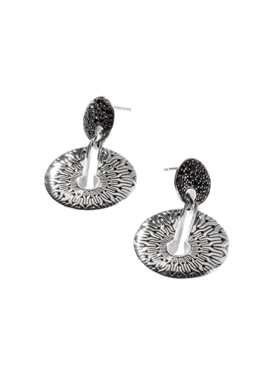 Shop John Hardy Women's Sterling Silver, Black Spinel, & Sapphire Drop Earrings