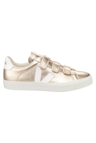 Shop Veja Women's Recife Velcro Trainers In Gold