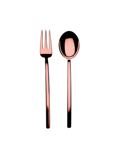 Shop Mepra Due Fork & Spoon Serving Set In Rose Gold