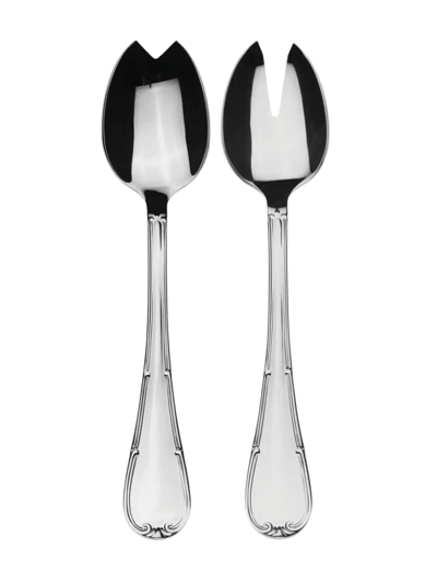 Shop Mepra Raffaello 2-piece Fork & Spoon Salad Serving Set In Silver