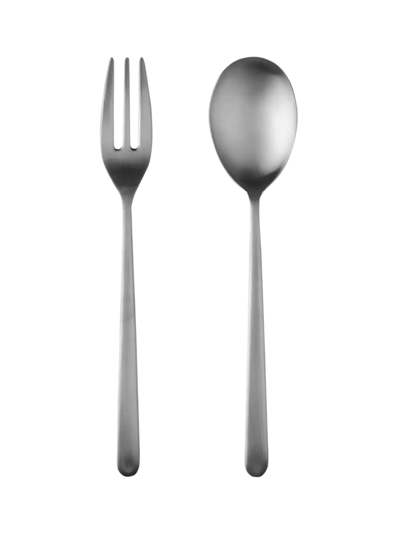 Shop Mepra Linea Fork & Spoon Serving Set In Silver