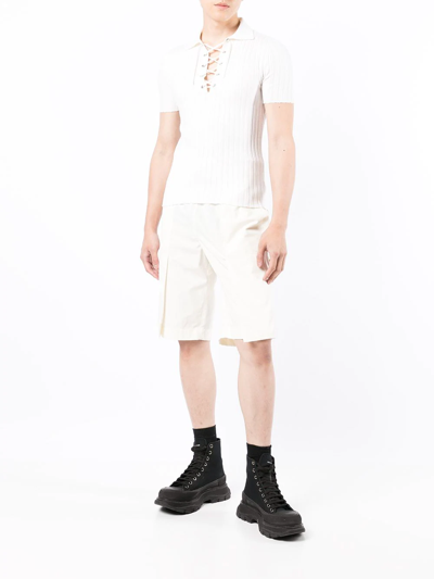 Shop Dion Lee Drawstring Track Shorts In Weiss