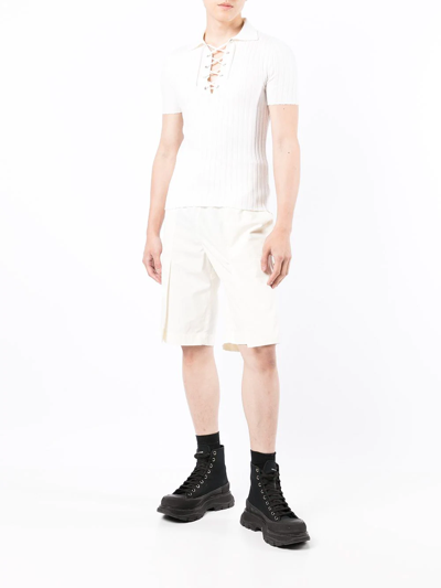 Dion Lee Drawstring Track Shorts In Weiss