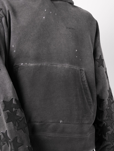 Shop Amiri Chemist Star-appliqué Hoodie In Grey