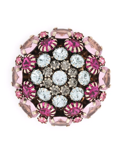 Shop Dolce & Gabbana Embellished-brooch In Rosa