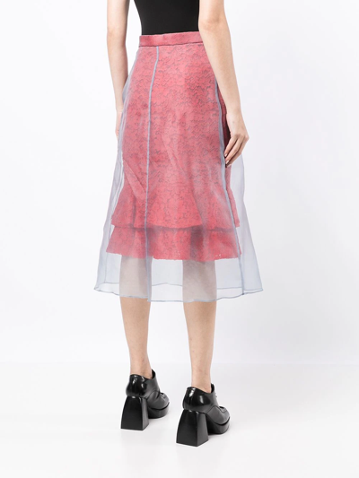 Shop Undercover Tulle-overlay Lace Skirt In Rot