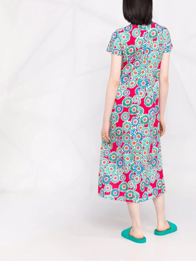 Shop La Doublej Swing Floral-print Dress In Grün