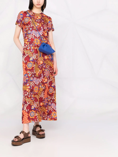 Shop La Doublej Swing Floral Maxi Dress In Braun
