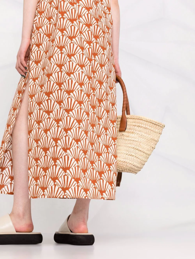 LA DOUBLEJ VENTAGLIO-PRINT BOWLING DRESS 