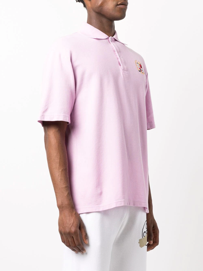 Shop Local Authority Embroidered-patch Polo Shirt In Rosa