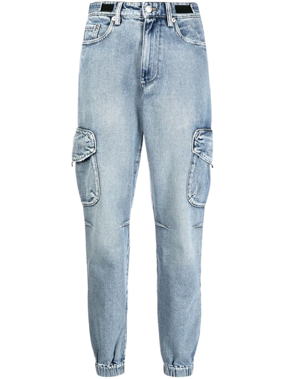 Shop Coperni Tapered-leg Cargo Jeans In Blau