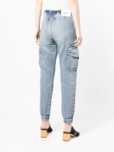 Shop Coperni Tapered-leg Cargo Jeans In Blau