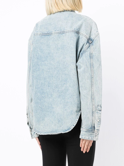 Shop Wardrobe.nyc Denim Shirt Jacket In Blau