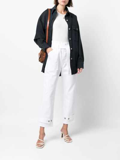 P.a.r.o.s.h Paperbag-waist Trousers In Weiss